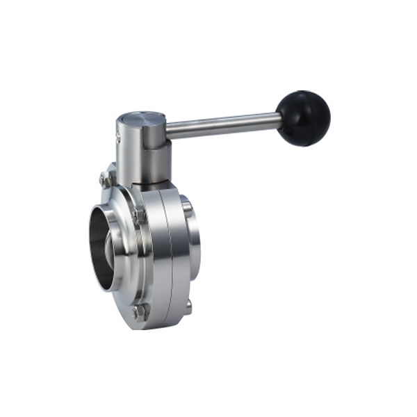 Stainless steel butterfly valve weld end