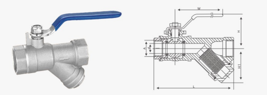 Ball valve with filter