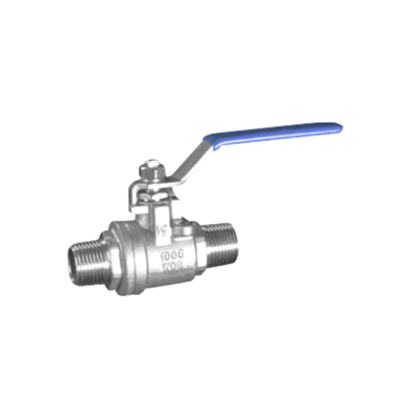 Two-piece double outer wire ball valve