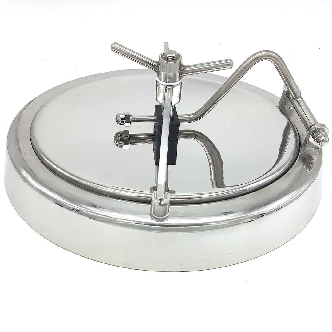 stainless steel hygienic round pressure manhole with sight glass