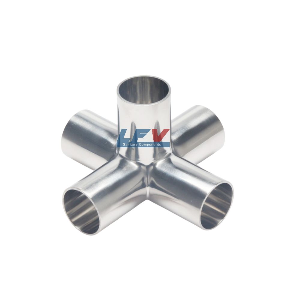 Sanitary Stainless Steel 5 Way Cross Welded Pipe Fitting