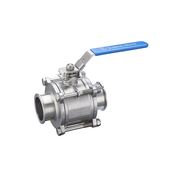 Stainless Steel Sanitary Manual Three-Piece Ball Valve with High Platform